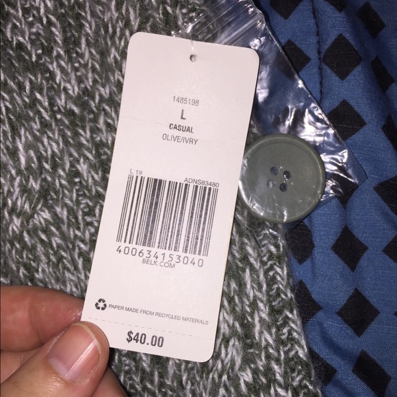 NWT Kim Rogers Olive Sweater Vest LARGE - Picture 2 of 2